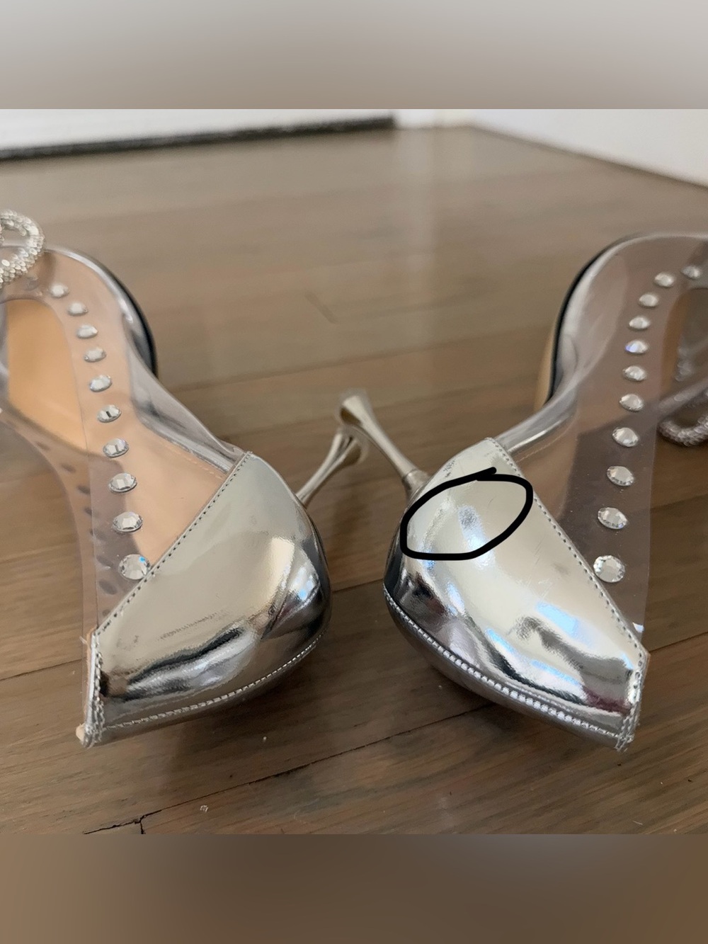 Mach Mach Double Bow PVC Clear Pumps Heels - Picture 11 of 11